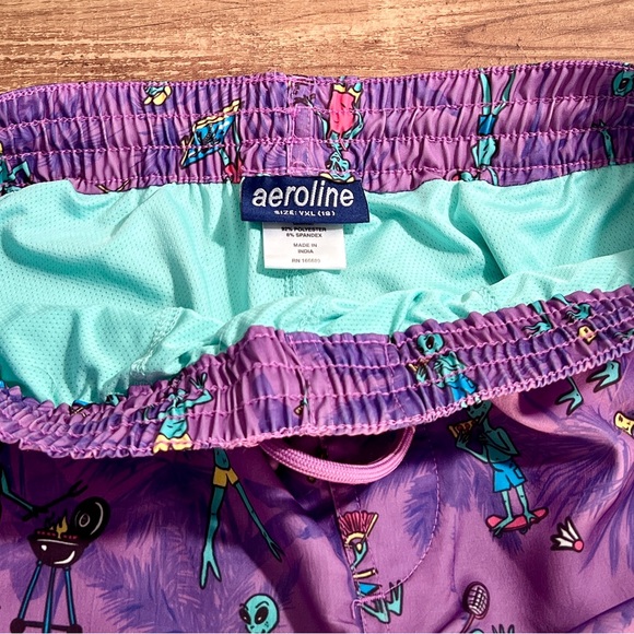 Kids Swim Trunks with Fun Print - Alien Purple. Compression Liner‎ - Picture 4 of 6